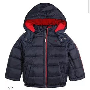 TH Baby Boys Logo Hooded Puffer NEW